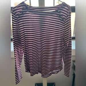 Women’s LOFT maroon and white striped tea size